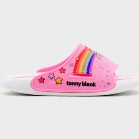 Resim Tonny Black Poli Taban Gökkuşağı Desenli Kız Çocuk Pembe Terlik Tbacr893 PEMBE 
