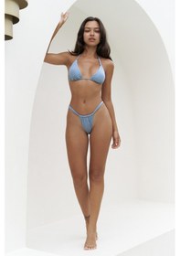 Resim Mai Collection Mai Studios Co. Dahlia Büzgü Detaylı Kalın Bantlı Mavi Bikini Altı Mavi 