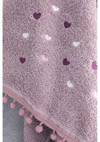 Resim Yoncagül Ponponlu 2li El Yüz Havlusu 50x90 - Lila 