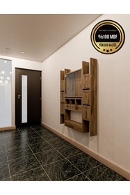 Resim rafineritasarım ELİPS Posta Kutusu MDF 6 ' LI CEVİZ 