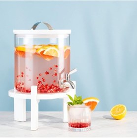 Resim 5 Litre Cam Içecek Sebili - Musluk Kapaklı Ve Bambu Standlı Sıcak Ve Soğuk Içecekler Için Su Sebili 