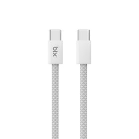 Resim Bix T4CC 65W Type-C to Type-C Örgülü Manyetik Tasarım Hızlı Şarj ve Data Kablosu 1 Metre Beyaz 