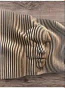 Resim Parametric Dalgalı Ahşap Tablo Antrasit Ve Beyaz 