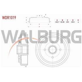 Resim Ford Fıesta Fren Kampanası Arka 4 Delik 242,7x52,96x203x80,9 2s611113a1k 