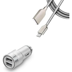 Resim Syronix Type C Uyumlu Metal Hızlı Araç Şarj Cihazı Metal Kablo Çift Giriş USB 3.1 