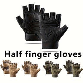 Resim Unisex Yarım Parmak Dış Mekan Eldivenleri - Hiking, Dağ Bisikleti & Tırmanış için Hafif Nefes Alabilir Spor Tasarım - Güçlendirilmiş Dolgu ile Ergonomik Uyum - Çoklu Renkler (Siyah, Ten, Kahverengi, Yeşil, Gri, Bej), Yürüyüş Ekipmanı, Modern Eldiven Tasarımı, Aktif Yaşam Tarzı, Dayanıklı Malzeme, Fitness Ekipmanı 