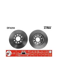 Resim Vw Caddy Fren Diski On 2004-2015 Trw Df4294 2adettir 