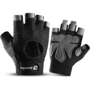 Resim Toolwayes Erkekler ve Kadınlar Için Açık Spor Spor Eldivenleri Halter Nefes Alabilen Kaymaz Aşınmaya Dayanıklı Silikon Yarım Parmak Parmaksız Bisiklet Eldivenleri (Yurt Dışından) 