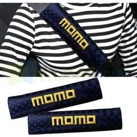 Resim Momo Logo Nakışlı Emniyet Kemer Kılıfı Ped 2 Adet Yüksek Kalite 