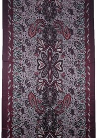 Resim Mim Eşarp Enba Etnik Desenli Soft Pamuklu Şal 75x190 Cm Bordo 