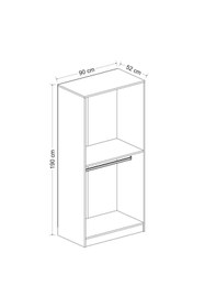 Resim Minar Kale210 2 Bölmeli Giyinme Dolabı Dore 