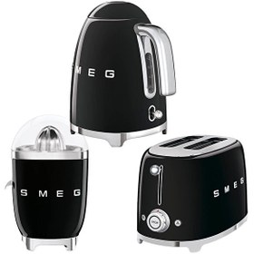 Resim Smeg Siyah Kettle-1x2 Ekmek Kızartma Makinesi ve Narenciye Sıkacağı Seti smeg