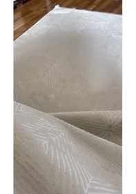 Resim Elvey Home Krem Açık Gri Saten İnce Sık Dokuma Parlak Yüzey Kaymaz Taban Özel Ölçü Salon Koridor Halısı Yolluk Krem.a.gri 