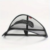 Resim Elmpaly Siyah 1 Adet Nefes Alabilir Masaj Boncuklu Buz Lumbar Destek Yastığı Ergonomik Çelik Tel Sırt Desteği Uzun Yolculuklar İçin 