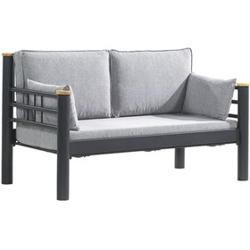 Resim Unimet Kappis Dk Metal Sofa Sedir 70x140 Ikili Koltuk Siyah-füme (AHŞAP LATALI) 