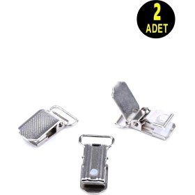 Resim Usin 2 Adet 2 cm Pantolon Askısı Tokası Klipsi 