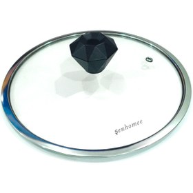 Resim Şenhomee Cam Kapak Tencere Kapağı 26 Cm Diamond Serisi Elmas Tepeli 