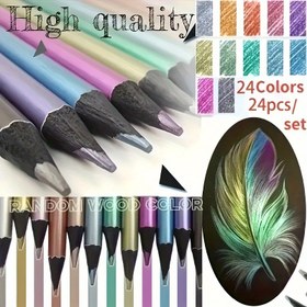 Resim 24 Renkli/Metalik Boyalı Kalemler - Bu sanat malzemeleriyle yaratıcılığınızı ortaya çıkarın! Metalik ve Floresan 24 Adet Sanat Çizimi, Boyama, Karalama Yaratıcı DIY El İşi Boyama 