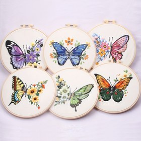 Resim 1 Adet Başlangıç Seti - Renkli İplikler, İğneler, Detaylı Talimatlar İçerir - Polyester, Çember Gerektirmez 