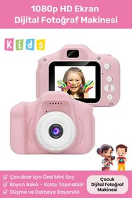 Resim Noriyen Yeni Nesil Çocuk Dijital Mini Fotoğraf Makinesi Kız Çocuklar İçin 1080p HD Ekran Kamera Selfie 