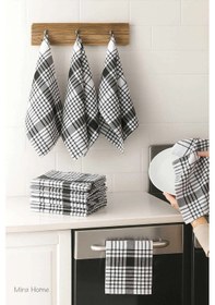 Resim 10 Lu Lüks Bulaşık Kurulama Bezi Ve Mutfak Peçetesi 50x70 Cm Daily Siyah Çok Renkli 