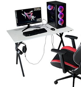 Resim Hey Modüler Mobilya Heygaming 120 CM Beyaz Siyah Profesyonel Oyuncu Masası 