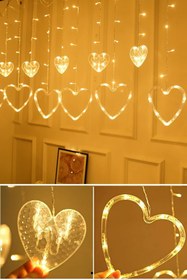 Resim Trendpoint Kalp Perde Led Işık Animasyonlu Eklenebilir Fişli 