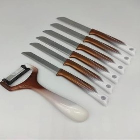 Resim Solingen Kahve-Beyaz 7 Parça Mutfak Seti 