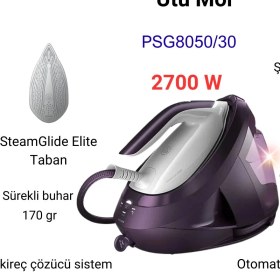 Resim Philips Phılıps 2700 Watt 600 gr Şok Buharlı , Otomatik Kapanan Buhar Kazanlı Ütü Mor (PSG805030) 
