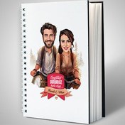Resim Bisikletteki Aşıklar Çiftlere Özel Karikatürlü Defter 