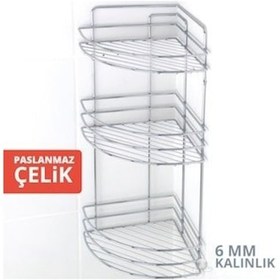 Resim Ece 3 Katlı Paslanmaz Metal Köşelik 55 Cm 1 Adet Çok Renkli 