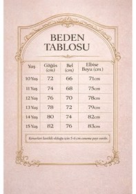 Resim Erkut Kız Çocuk Abiye Bebe Mavi Krep Genç Kız Sırt Dekolteli Kordon Taş Detaylı Modern Abiye Elbise 10-15 Yaş Bebe Mavi 