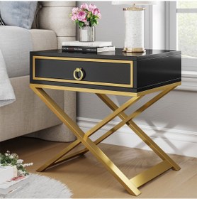 Resim Hitit Dekorasyon Jasmin Gold Metal Siyah Komodin 
