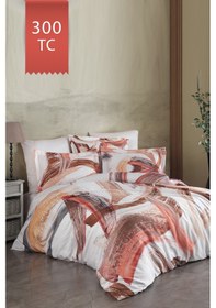 Resim Varol Royal Saten 300tc Nevresim Takımı Çift Nevresimli Family Size - Lisa Çok Renkli 