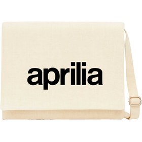 Resim Aprilia Text Logo Krem Postacı Çantası - Krem 