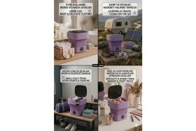 Resim Eser Ticarett Katlanabilir Mini Çamaşır Makinesi Taşınabilir Pratik Seyahat Tipi Yıkama Makinesi 