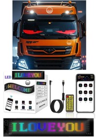 Resim EN SİGA 92 CM Led Panel Yazı Yazan Telefon Kontrollü Led Ekran Kamyon Otobüs iş Yeri Araba Cam Duvar 