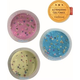 Resim Hayvan Figürlü Slime Mavi Pembe Sarı 3 Renk Kutu Ele Yapışmayan Slaym 