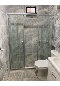 Resim Nokta Duşakabin Teknesiz Cam Duşakabin Düz 2 Sabit 2 Sürgülü Nd112 Şeffaf 