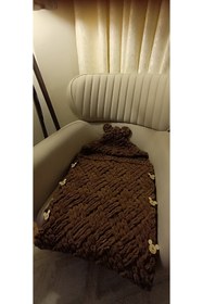 Resim Moda Biçer El Örgüsü %100 Organik Antialerjenik Bebek Battaniye/kundak/yelek/patik/şapka/uyku Oyuncağı Seti 