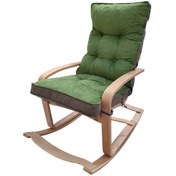 Resim Mobildecoaş Mobildeco Şehzade Ahşap Sallanan Sandalye Ve Dinlenme Koltuğu Çif (546133679) Yeşil 