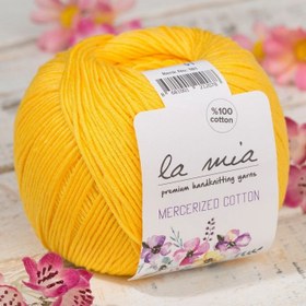 Resim La Mia Mercerized Cotton Hardal Sarısı El Örgü İpi - 181 - 33583 