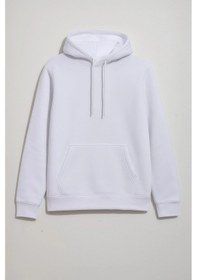 Resim Erkek Kapüşonlu Cepli İçi Polarlı Sweatshirt Çok Renkli 