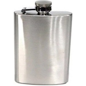Resim 9 Oz Çelik Kanyak İçki Matarası Gümüş 