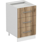 Resim Minar Mutfak Alt Modül 3ç Nray 50cm Dolap Beyaz/dore - D1 