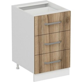 Resim Minar Mutfak Alt Modül 3ç Nray 50cm Dolap Beyaz/dore - D1 