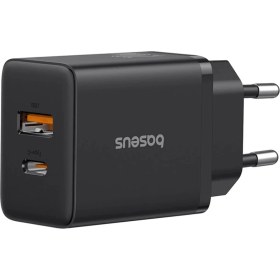 Resim Baseus Cube Type-C + USB Girişli U+C 20W Hızlı Şarj Cihazı iPhone 15 14 13 12 11 Uyumlu Samsung ve Android Uyumlu Beyaz 