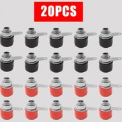 Resim 20 adet Muz Fişi, 4mm Muz Fişi Priz Bağlayıcı 4mm Muz Fişi Kablolama Terminali Bağlayıcı, Ses Ekipmanları için 10 adet Siyah ve 10 adet Kırmızı 