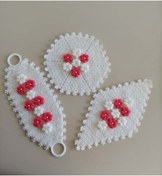 Resim Çeyizlik Pembe Puf Çiçekli 3'lü Lif Seti 