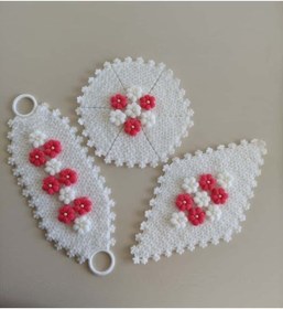 Resim Çeyizlik Pembe Puf Çiçekli 3'lü Lif Seti 